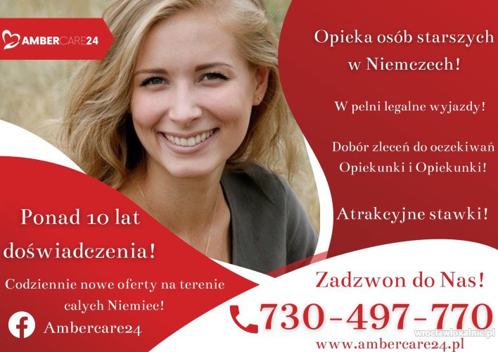 Opieka w Niemczech! Nie czekaj! Wynagrodzenie do 1800 euro!