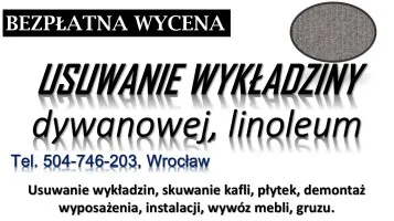 Usunięcie płytek pcv i wykładziny, Wrocław, tel. 504-746-203. cena