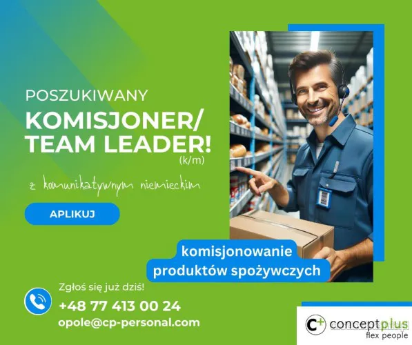 Komisjoner/Pracownik magazynu Team leader (k/m)  Praca w Niemczech