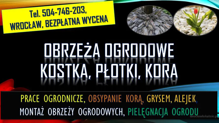 Montaż obrzeża ogrodowe. Tel. 504-746-203 bordery, palisady, płotki