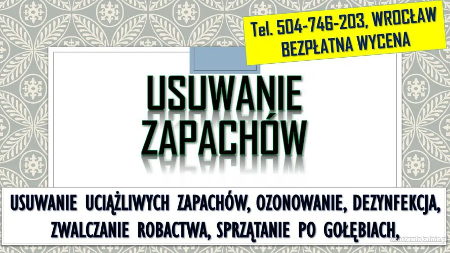 Usuwanie zapachów, cennik, Wrocław, tel. 504-746-203, ozonowanie