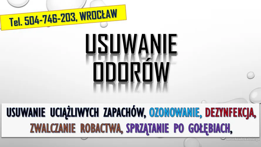 Usuwanie odorów. Cena, tel. 504-746-203, Wrocław, dezodoryzacja