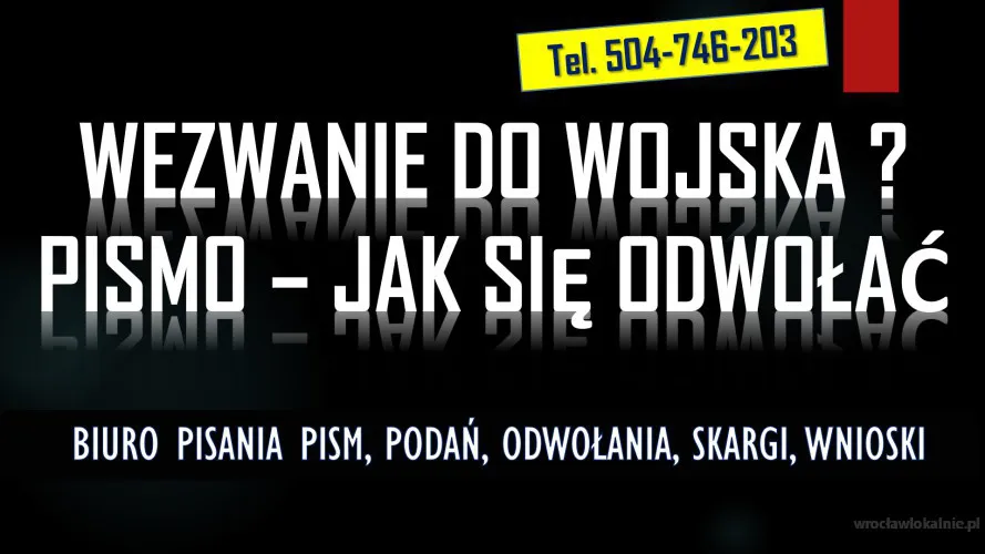 Wezwanie do wojska na ćwiczenia, tel. 504-746-203 Biuro pisania