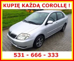 KUPIĘ KAŻDĄ TOYOTĘ COROLLĘ - sedan, hatchback, kombi, diesel, benzyna