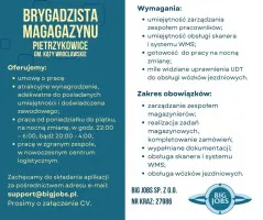 Brygadzista magazynu