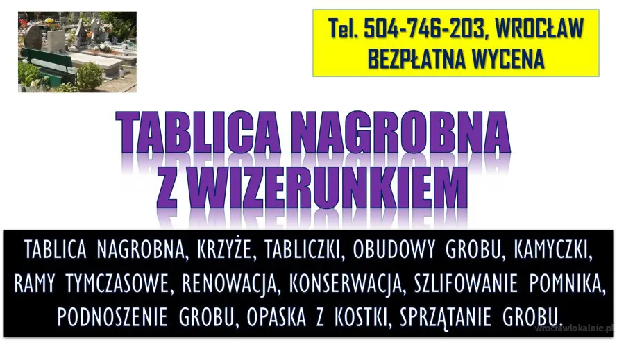 Tabliczka ze zdjęciem, tel. 504-746-203 Wrocław  fotografia