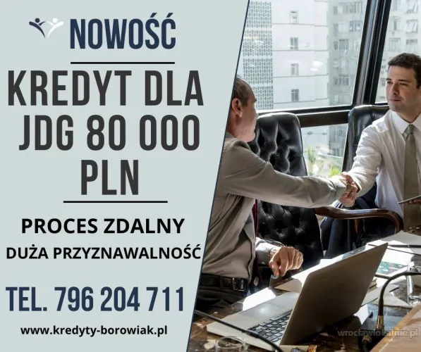 Kredyt dla FIRM 80 000 PLN na 60 mies. DUŻA PRZYZNAWALNOŚĆ