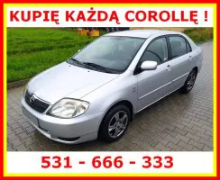 KUPIĘ KAŻDĄ TOYOTĘ COROLLĘ - sedan, hatchback, kombi, diesel, benzyna KUPIĘ KAŻDĄ TOYOTĘ COROLLĘ - sedan, hatchback, kombi, diesel, benzyna